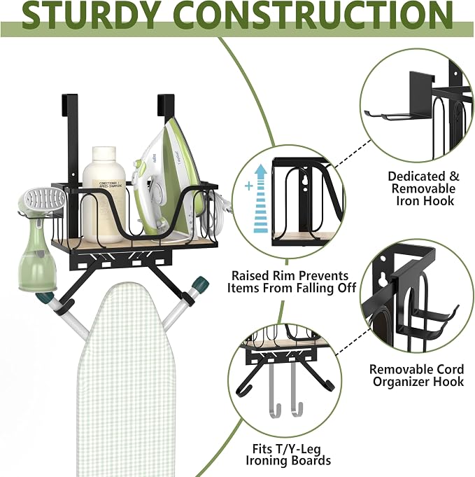Ironing Board Hanger, 2 in 1 Wall-Mount & Over the Door - Image 4