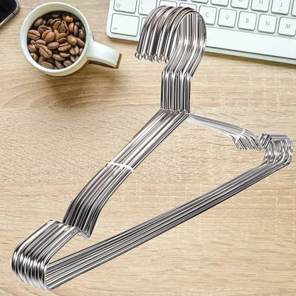 10 Pack Stainless Steel 15.75 Inches Clothes Hangers - Image 7