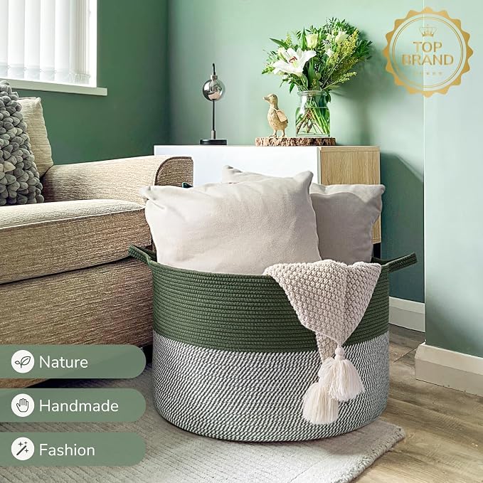 INDRSSME Large Laundry Storage Basket, 21.7 x13. 8 - Image 7