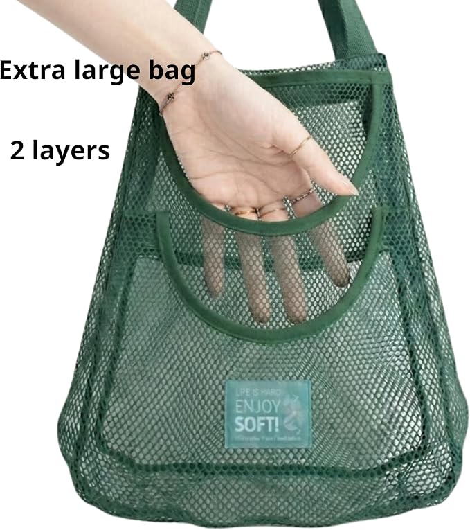 Durable Hanging Mesh Bags for Fruit & Vegetables. Reusable, Breathable Storage - Image 2