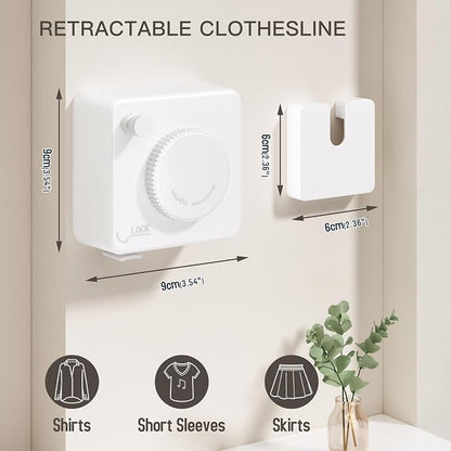 Retractable Clothesline Indoor Outdoor, Clothes Line Retracting Indoor - Image 2