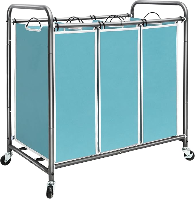 STORAGE MANIAC 3 Section Laundry Sorter, 35.9 Gal Laundry Hamper Cart by STORAGEMANIAC