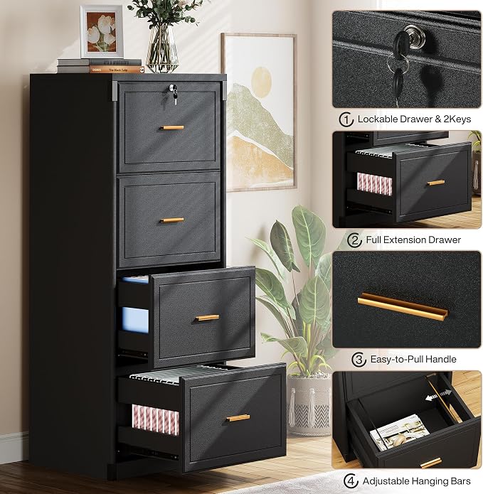 Tribesigns 4-Drawer File Cabinet - Image 5