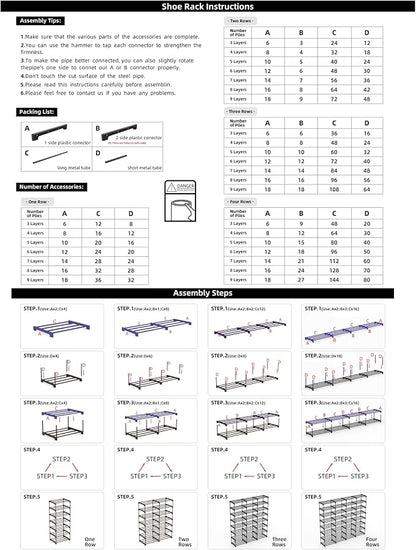 SMILHELTD Large Shoe Rack 4 Row 8 Tier - Image 7