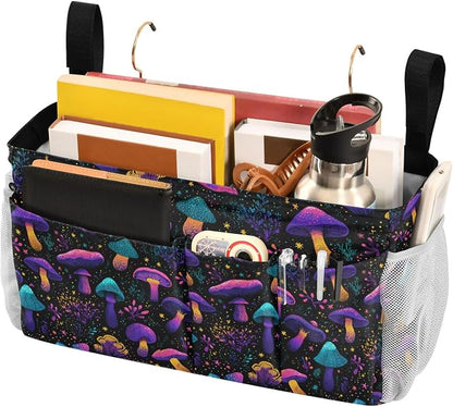 Neon-colored Mushrooms Stars Dots Bedside Caddy - Image 3
