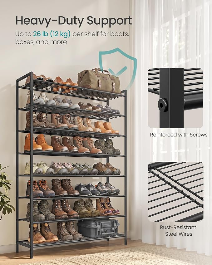 SONGMICS Metal Shoe Rack, Free Standing Shoe Organizer - Image 4