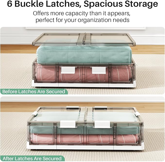 Kitstorack 2 Pack Plastic Under Bed Storage Bins - Image 6