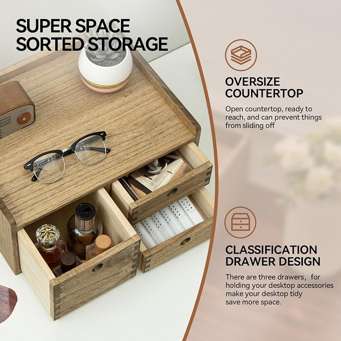 KIRIGEN Desk Organizer with 3 Drawers - Image 3
