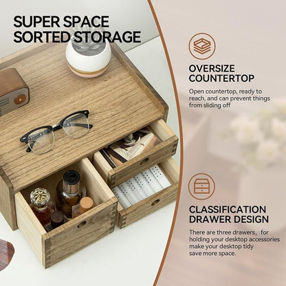 KIRIGEN Desk Organizer with 3 Drawers - Image 3