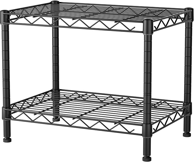 Golpart Small 2 Tier Shelves Storage Wire Shelving Unit Metal Shelf Gasket | 2 - Image 9