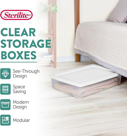 Sterilite 6 Pack Storage Box, 41 Quart Stackable Tote - Image 3