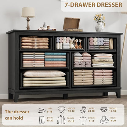 GarveeHome 7 Dresser for Bedroom, 54 in Wide Drawer Dresser - Image 6