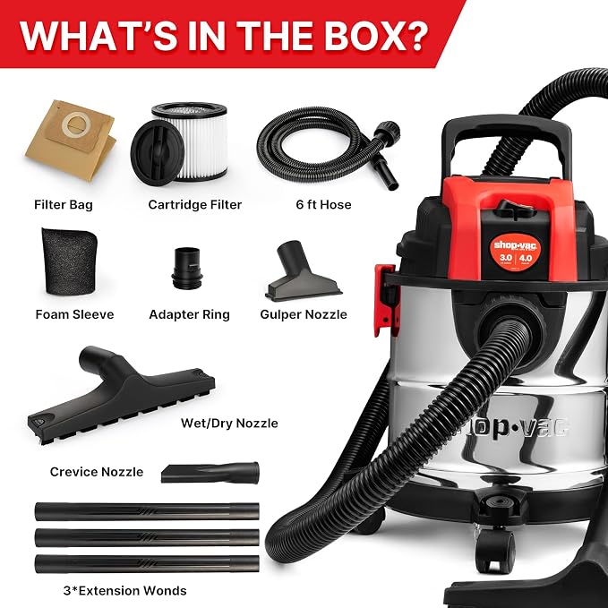 Shop-Vac 3 Gallon 4.0 HP Wet/Dry Vacuum - Image 8