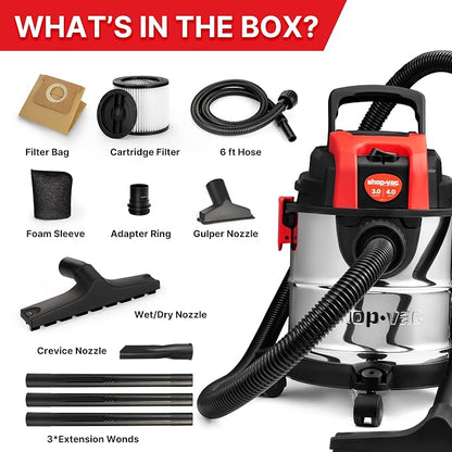 Shop-Vac 3 Gallon 4.0 HP Wet/Dry Vacuum - Image 8