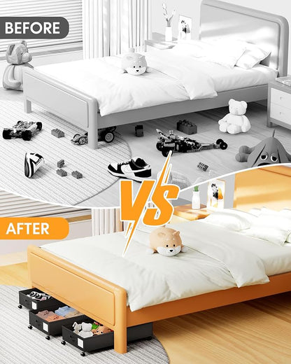 Under Bed Storage with Wheels, 7.5-10.6 inchTall Adjustable Storage - Image 8
