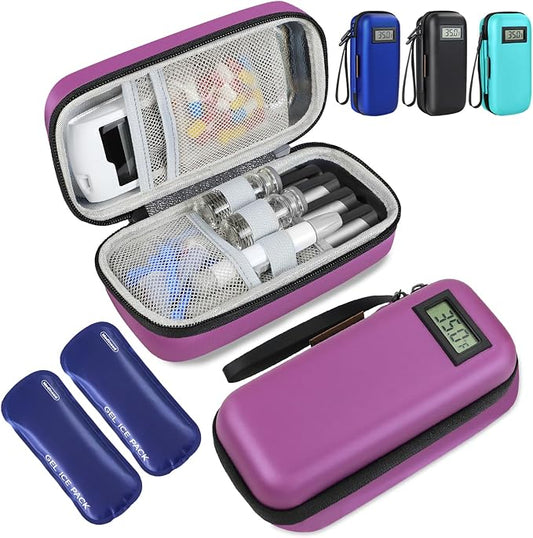 Insulin Cooler Travel Case, Portable Temperature Display Medicine Travel Cooler by Medineed