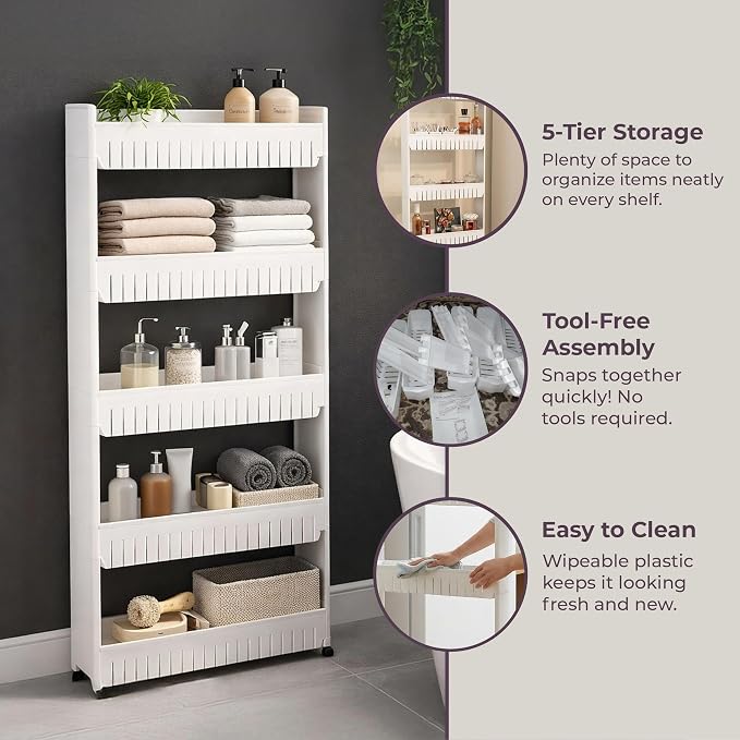 Slim Rolling Storage Cart - Image 5