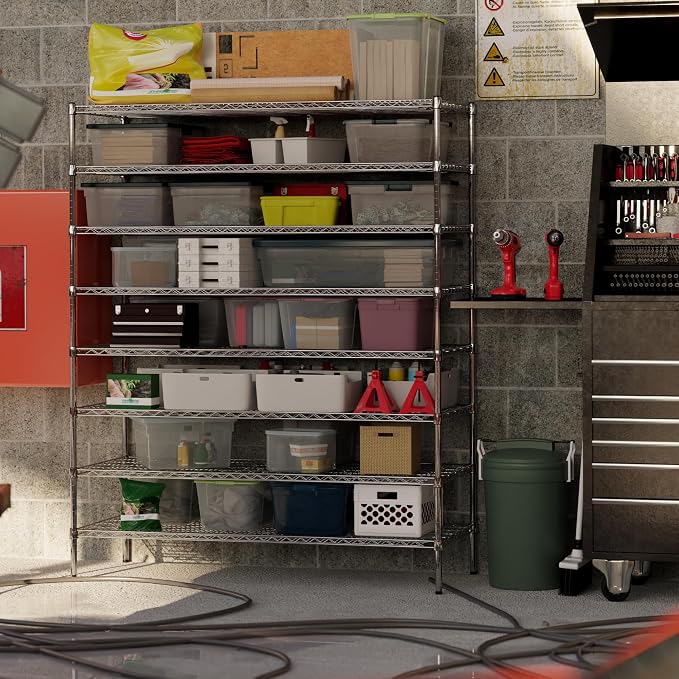 24" Deep x 60" Wide x 74" Height Wire Shelving Kit | 8-Tier | NSF Commercial - Image 7