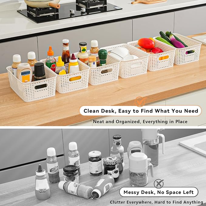 12 Pack Plastic Storage Baskets - Image 4