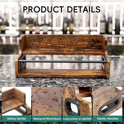 KLM Liquor Bottle Display Shelf, Coffee Syrup Rack Organizer, 2 Step Countertop - Image 4