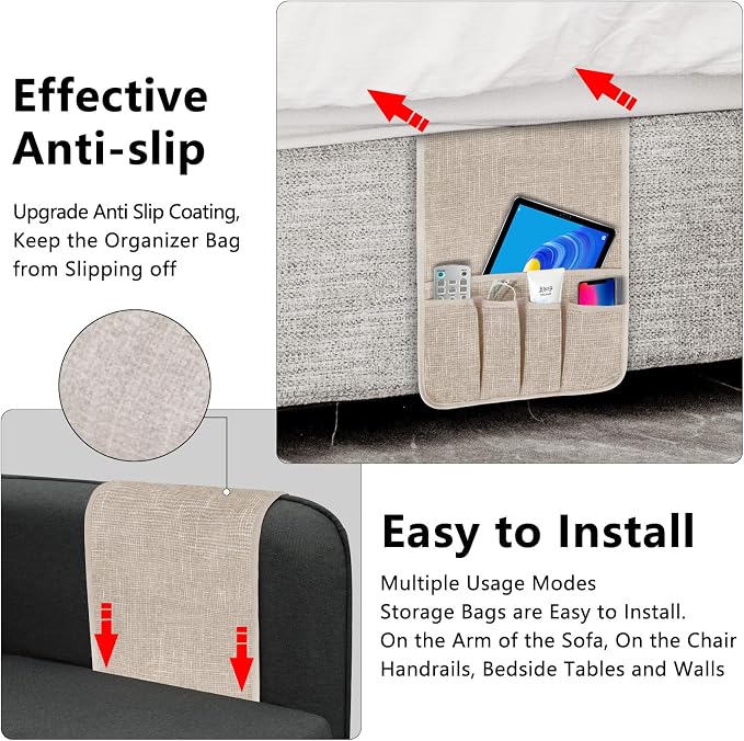Couch Armrest Remote Control Holder, Couch Caddy Gifts - Image 5