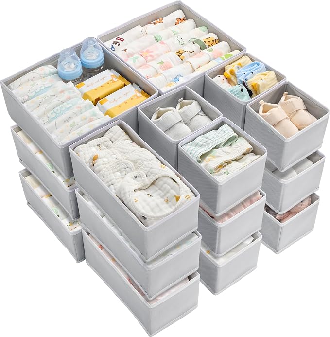 Vtopmart 18 Pack Baby Clothes Organizer, Dresser Drawer Organizer by Vtopmart