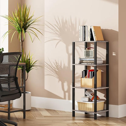TUTOTAK Bookshelf, 4-Tier Small Narrow Book Shelf by ChoosetutotakFurnitureBuildYourCozyHome