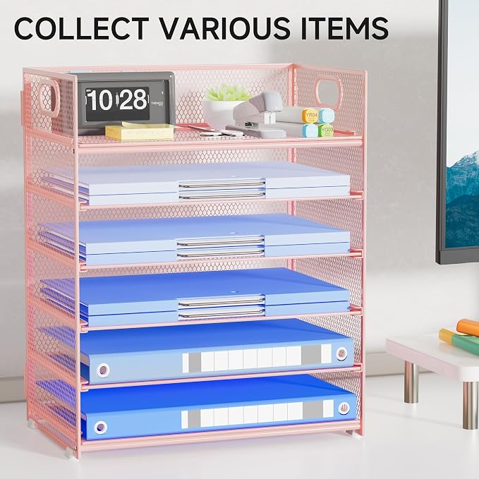 Pink Paper Organizer for Desk - Image 7