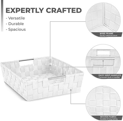 Sorbus Set of 9 Woven Storage Baskets – Mesh Hand-Woven Baskets - Image 2