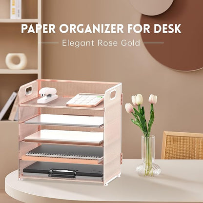 Supeasy 5 Trays Paper Organizer Letter Tray - Image 2
