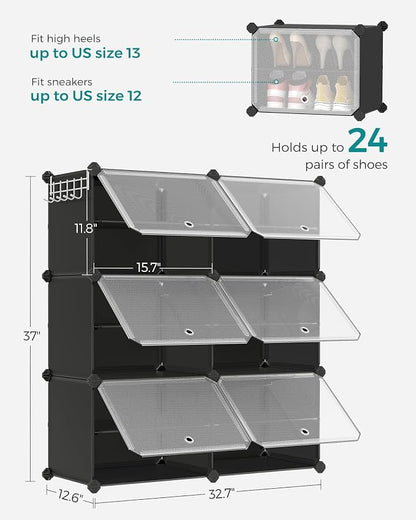 SONGMICS Shoe Rack Organizer, 6-Tier Shoe Storage Cabinet - Image 3