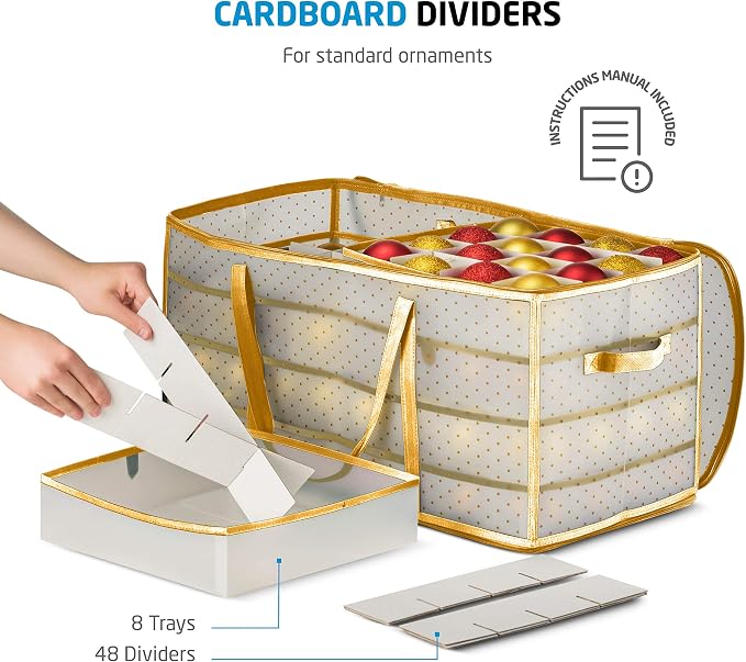 ZOBER Christmas Ornament Storage Box Plastic - Image 3