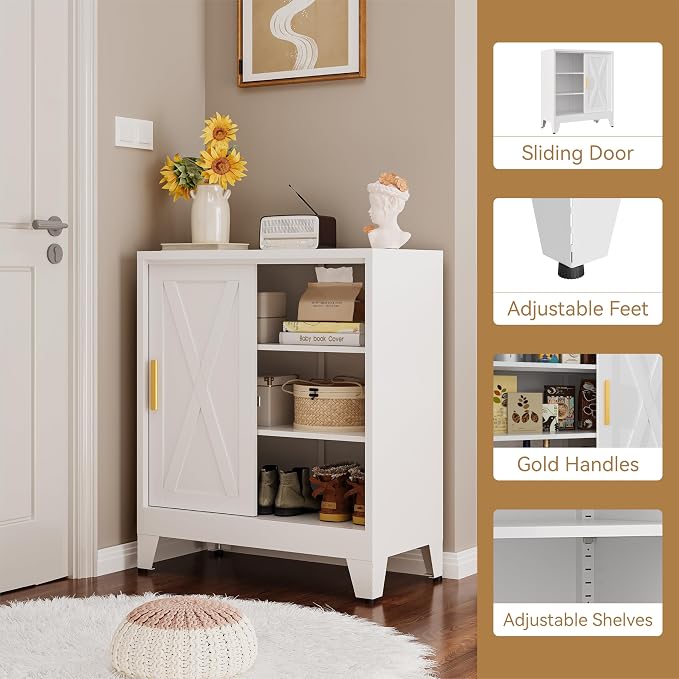 Kitchen Sideboard Buffet with Storage, Adjustable Shelves, Small Pantry Storage - Image 5