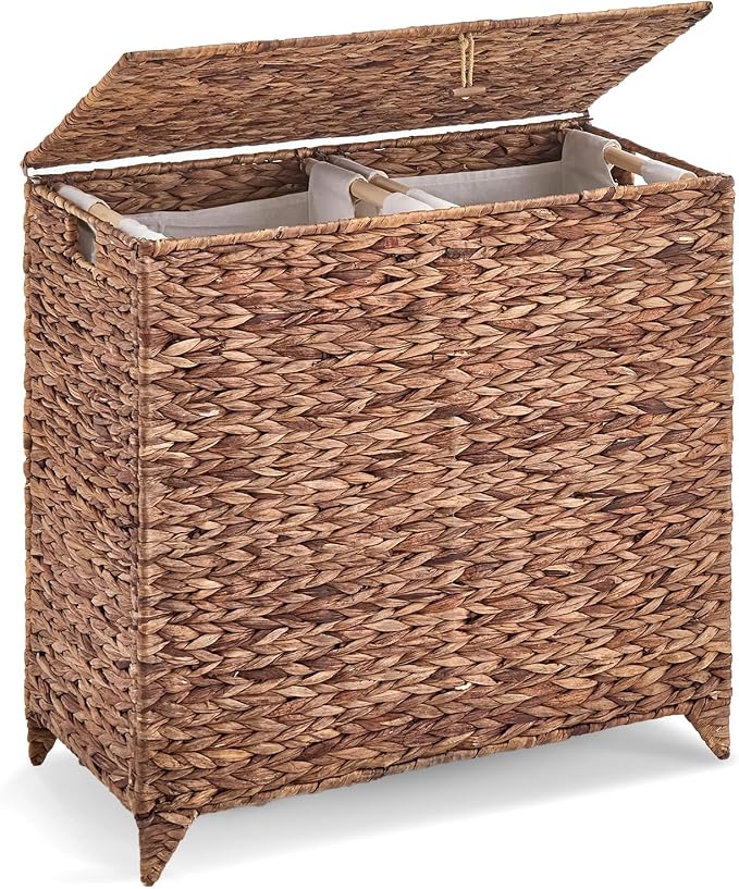 Handwoven Large Laundry Hamper by LGENHOOMHandwovenNaturalWaterHyacinthBasket