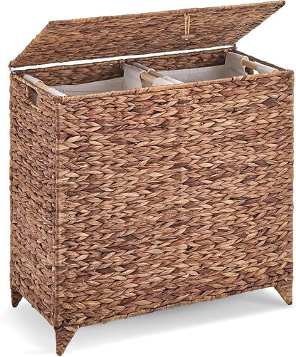 Handwoven Large Laundry Hamper by LGENHOOMHandwovenNaturalWaterHyacinthBasket