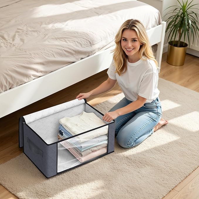 Fab totes 35L Closet Organizers and Storage, Foldable Under Bed Storage - Image 4