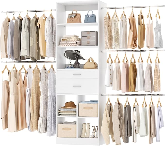 Besiost Closet System, 4-8 FT Closet Organizer Tower by Besiost