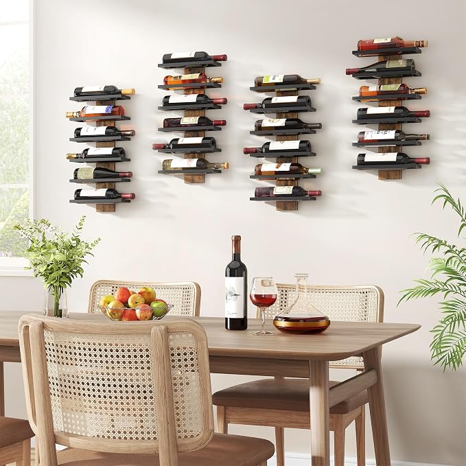 Hoctieon 6 Tier Wall Mount Wine Rack, Wall Mounted Wine Bottle Racks - Image 2