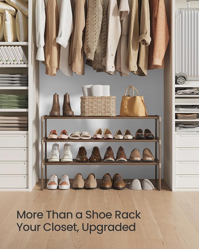 SONGMICS Shoe Rack, 3-Tier Shoe Organizer, Metal Storage Shelf, Upright or - Image 8
