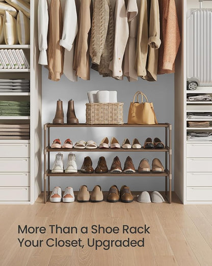 SONGMICS Shoe Rack, 3-Tier Shoe Organizer, Metal Storage Shelf, Upright or - Image 8