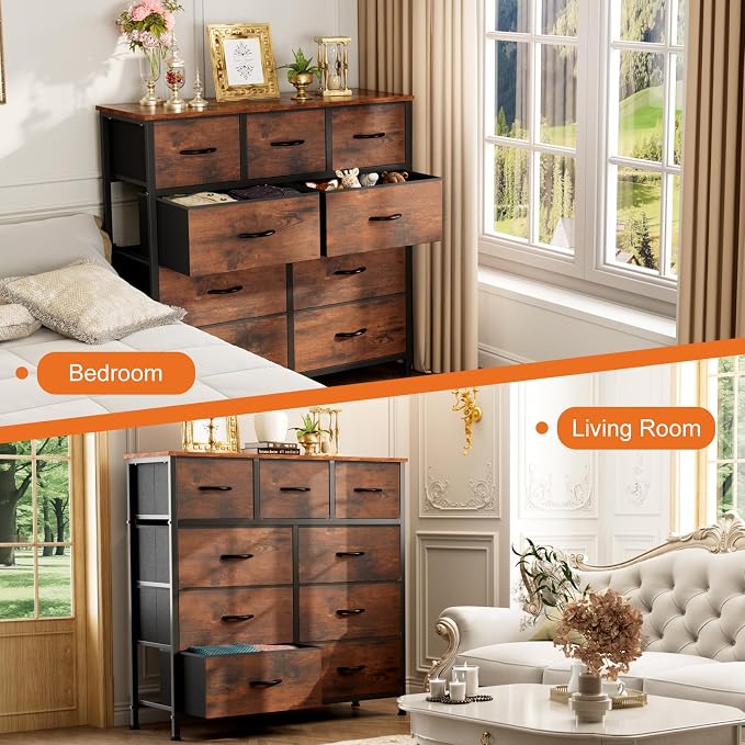 Sweetcrispy 9-Drawer Fabric Dresser Storage Tower - Image 7