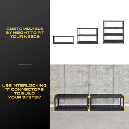 CX Black & Yellow, 4-Tier Heavy Duty Plastic Storage Shelving Unit, 200lbs/shelf - Image 7
