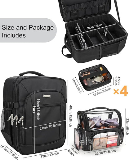 TANTO Makeup Backpack Extra Large Cosmetic Bags Professional Makeup Artist Bag - Image 5