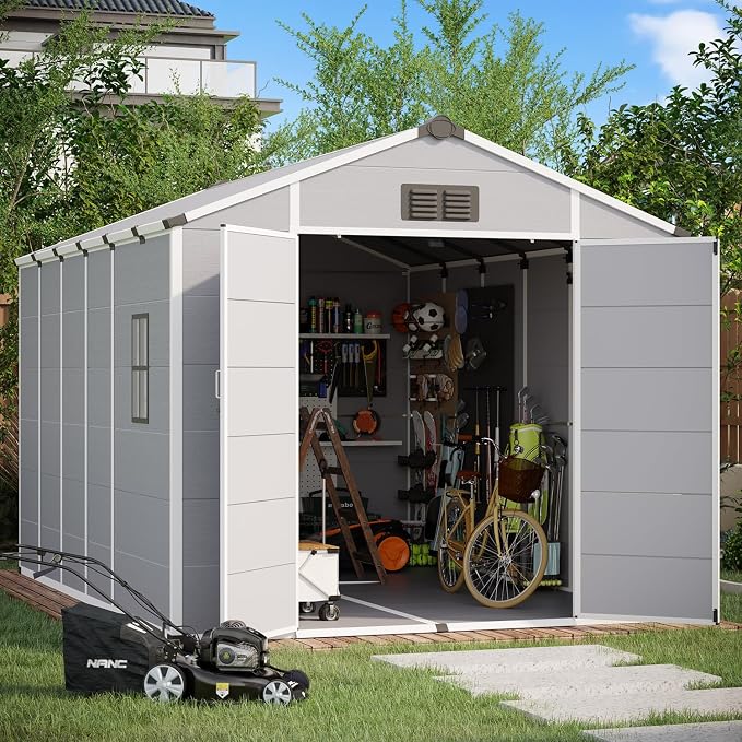 8 x 12 FT Plastic Garden Shed, Plastic Tool Shed by DNYKER