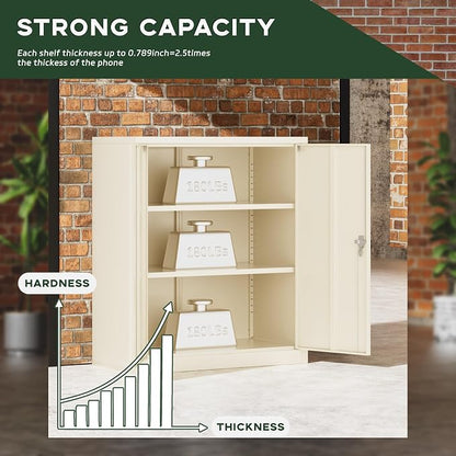 Greenvelly Metal Storage Cabinet, Lockable Storage Cabinets - Image 4
