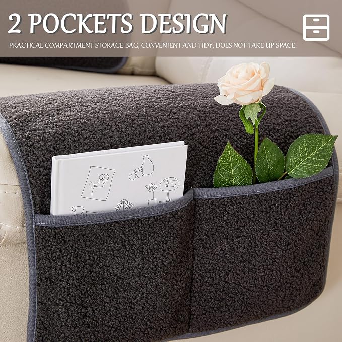 Armrest Cover, Recliner Chair Protector, Furniture Protector Slip, Side Storage - Image 4