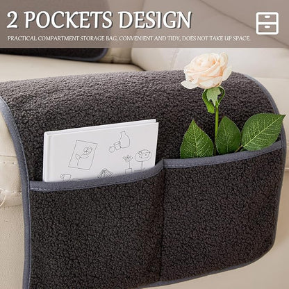 Armrest Cover, Recliner Chair Protector, Furniture Protector Slip, Side Storage - Image 4