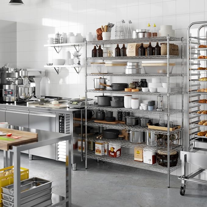 18" Deep x 54" Wide x 74" Height Wire Shelving Kit | 8-Tier | NSF Commercial - Image 4