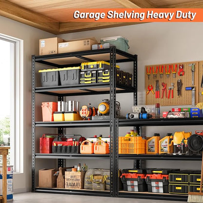 ROOMFAVE 4 Pack Garage Shelving 5 Tier Storage Shelves, 2200LBS Each | - Image 6