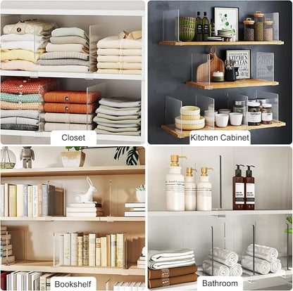 Purse Organizer for Closet Shelf Dividers: 6-Pack Adjustable Clear Acrylic Bag - Image 8